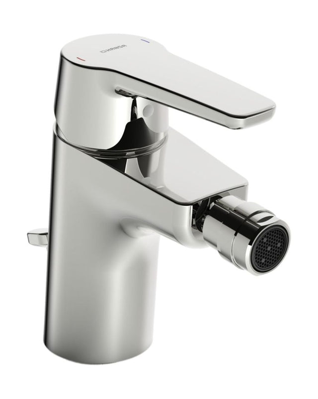 HANSA Einhebelmischer Bidetbatterie HANSAPOLO 5143 Zugstangenablaufgarnitur Ausladung 106 mm DN15 Chrom, 51433293