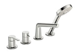 HANSA Einhebelmischer Fertigmontageset für Wanne/Brause HANSADESIGNO Style 5312 Rosette rund 3-strahlig DN15 Chrom, 53122063