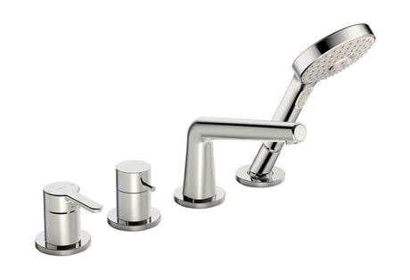 HANSA Einhebelmischer Fertigmontageset für Wanne/Brause HANSADESIGNO Style 5312 Rosette rund 3-strahlig DN15 Chrom, 53122063
