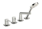HANSA Einhebelmischer Fertigmontageset für Wanne/Brause HANSADESIGNO Style 5312 Rosette soft edge 3-strahlig, 53122083