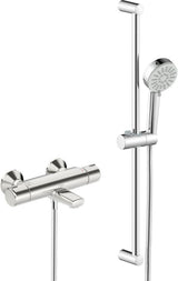 HANSA Wanne und Brause Armatur mit Brausestangengarnitur HANSABASIC 5516 3-strahlig Ausladung 160 mm DN15 Chrom, 55162131