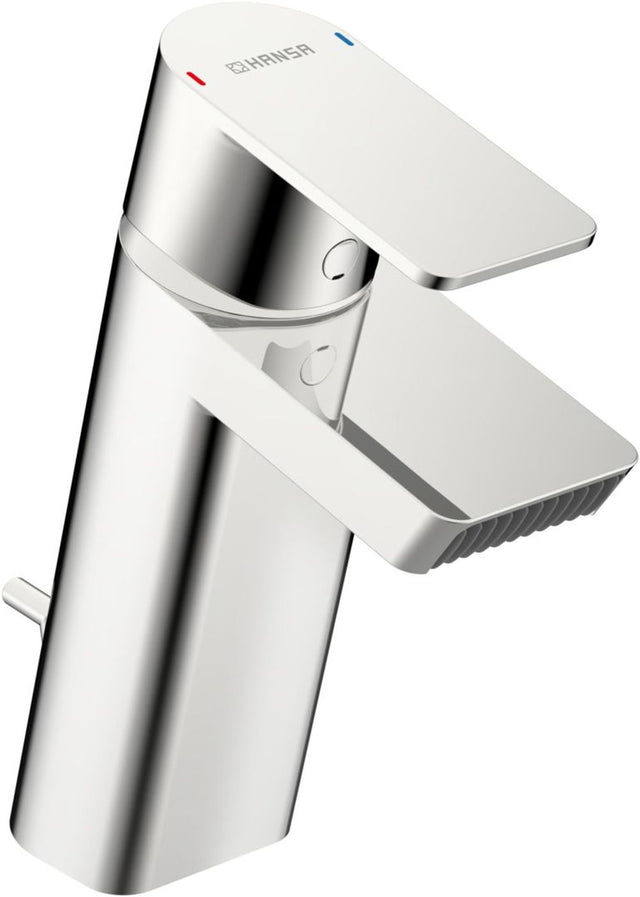 HANSA Einhebelmischer Waschtischbatterie HANSASTELA 5709 Ablaufgarnitur mit Zugstange Ausladung 144mm Chrom, 57092273