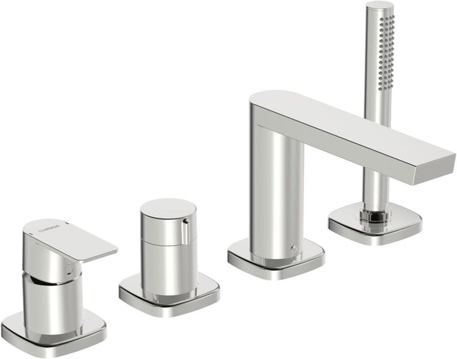 HANSA Einhebelmischer Fertigmontageset für Wanne/Brause HANSASTELA 5730 Rosette soft edge Chrom, 57302173