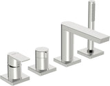 HANSA Einhebelmischer Fertigmontageset für Wanne/Brause HANSASTELA 5730 Rosette eckig Chrom, 57302473