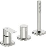 HANSA Einhebelmischer Fertigmontageset für Wanne/Brause HANSASTELA 5731 Rosette soft edge Chrom, 57319173