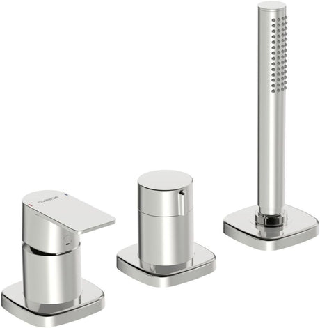 HANSA Einhebelmischer Fertigmontageset für Wanne/Brause HANSASTELA 5731 Rosette soft edge Chrom, 57319173