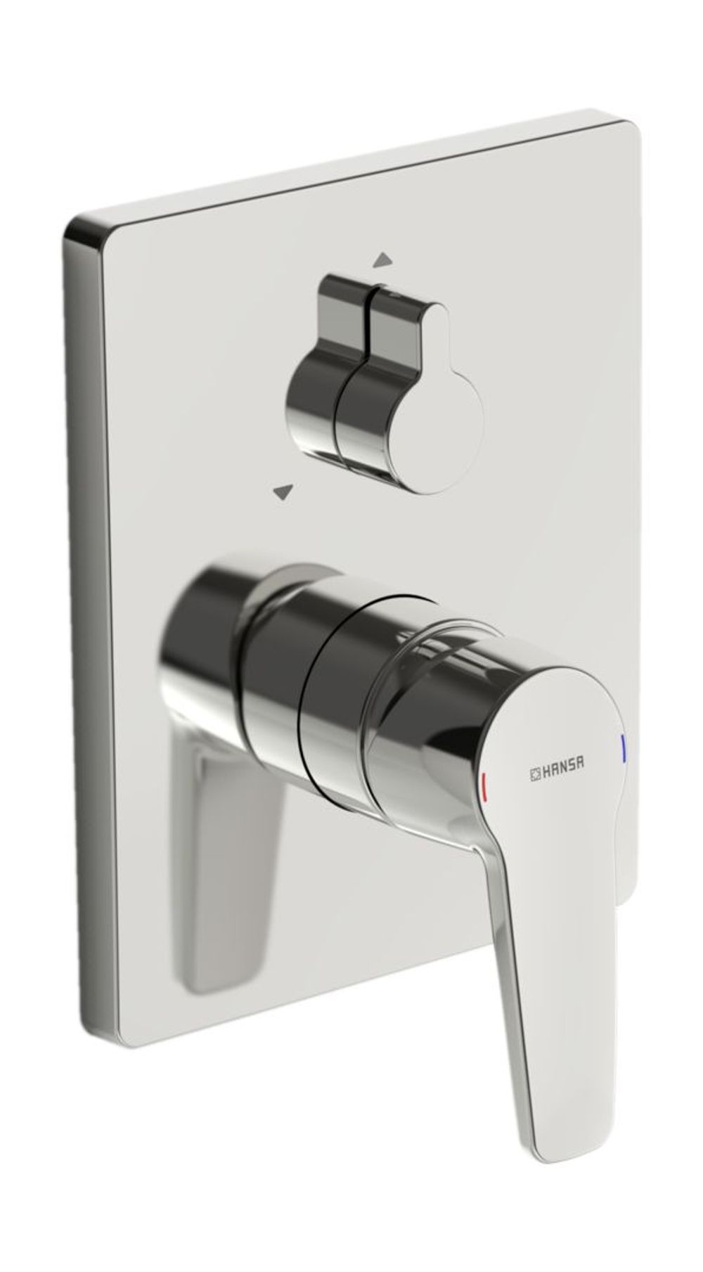 HANSA Einhebelmischer Fertigmontageset für Wanne/Brause HANSAPOLO 8062 Rosette eckig mit Sicherungseinrichtung Chrom, 80623093