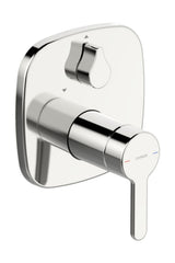 HANSA Einhebelmischer Fertigmontageset für Wanne/Brause HANSADESIGNO Style 8111 Rosette soft edge Chrom, 81119593