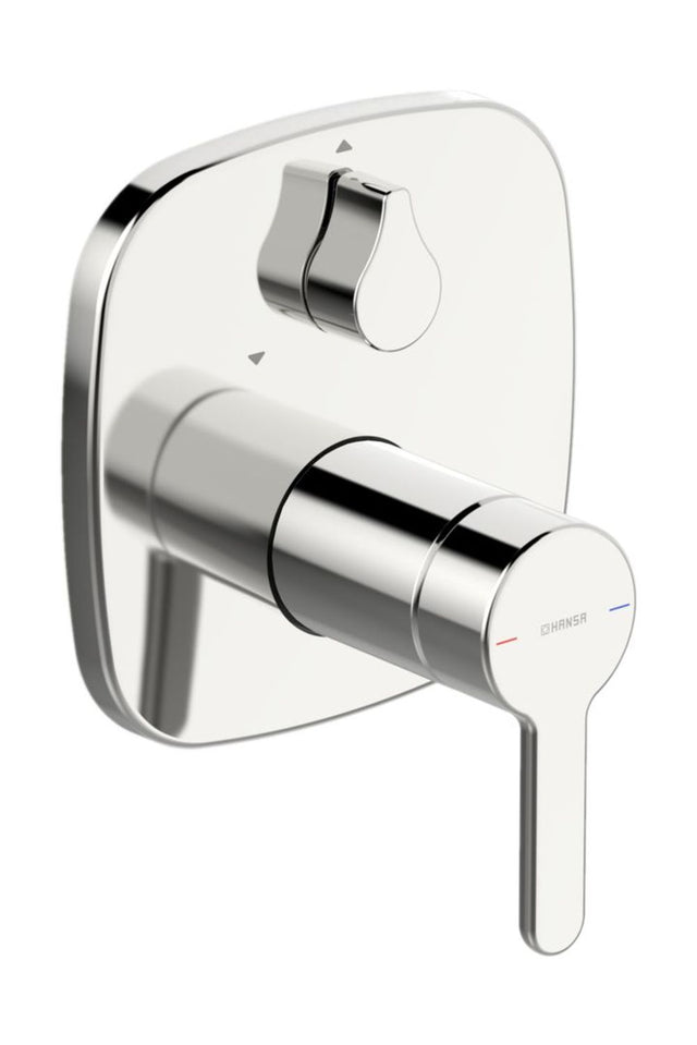 HANSA Einhebelmischer Fertigmontageset für Wanne/Brause HANSADESIGNO Style 8111 Rosette soft edge Chrom, 81119593