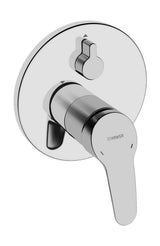 HANSA Einhebelmischer Fertigmontageset für Wanne/Brause HANSAMIX 8184 Rosette rund Chrom, 81849083