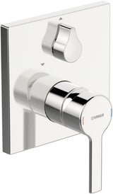 HANSA Einhebelmischer Fertigmontageset für Wanne/Brause HANSARONDA 8384 Rosette eckig Chrom, 83849583
