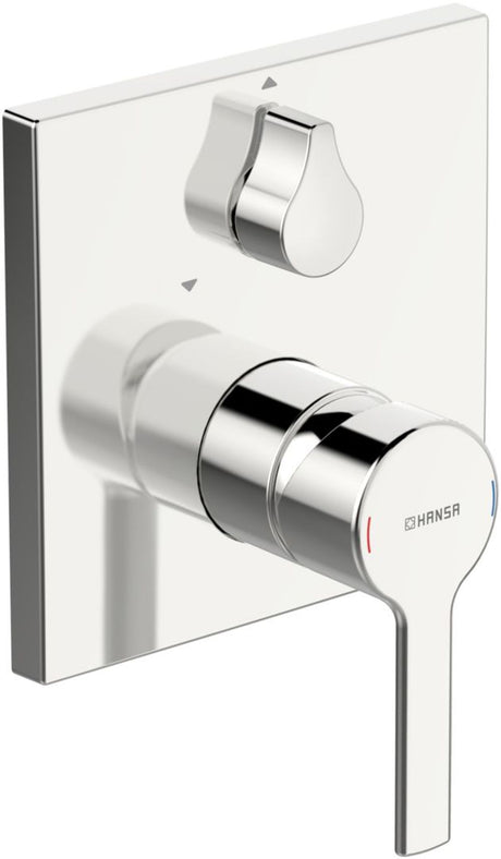 HANSA Einhebelmischer Fertigmontageset für Wanne/Brause HANSARONDA 8384 Rosette eckig Chrom, 83849583