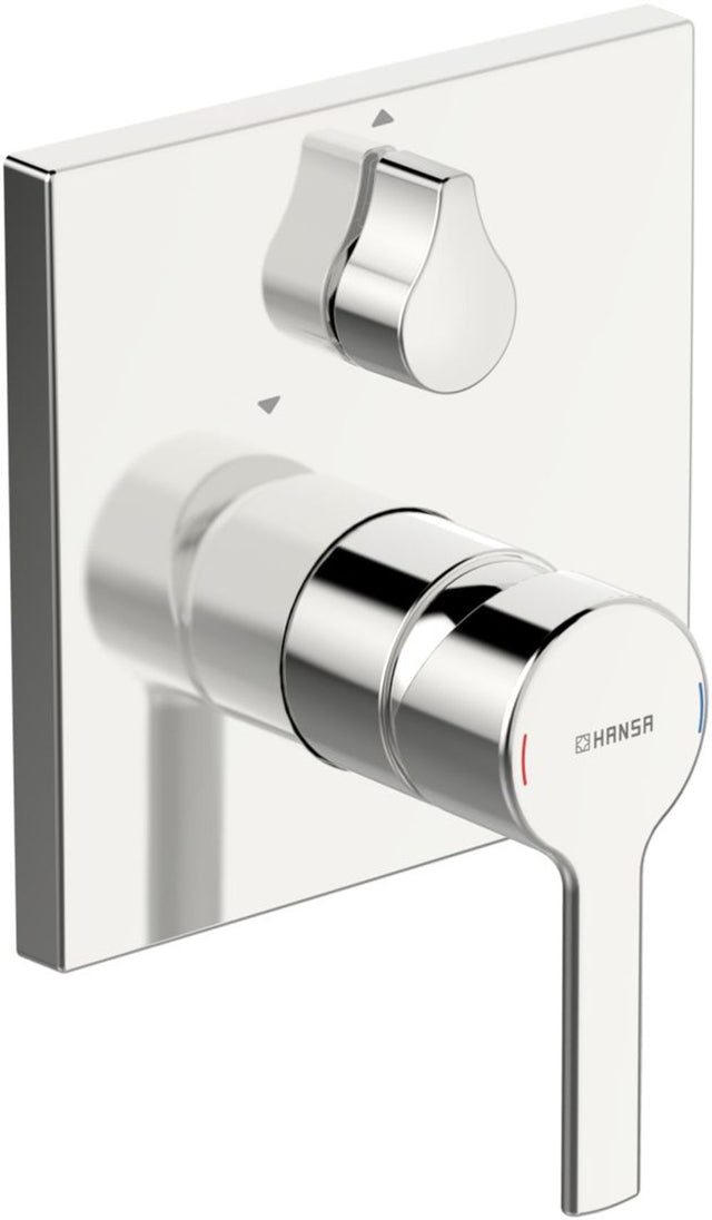 HANSA Einhebelmischer Fertigmontageset für Wanne/Brause HANSARONDA 8384 Rosette eckig Chrom, 83849583