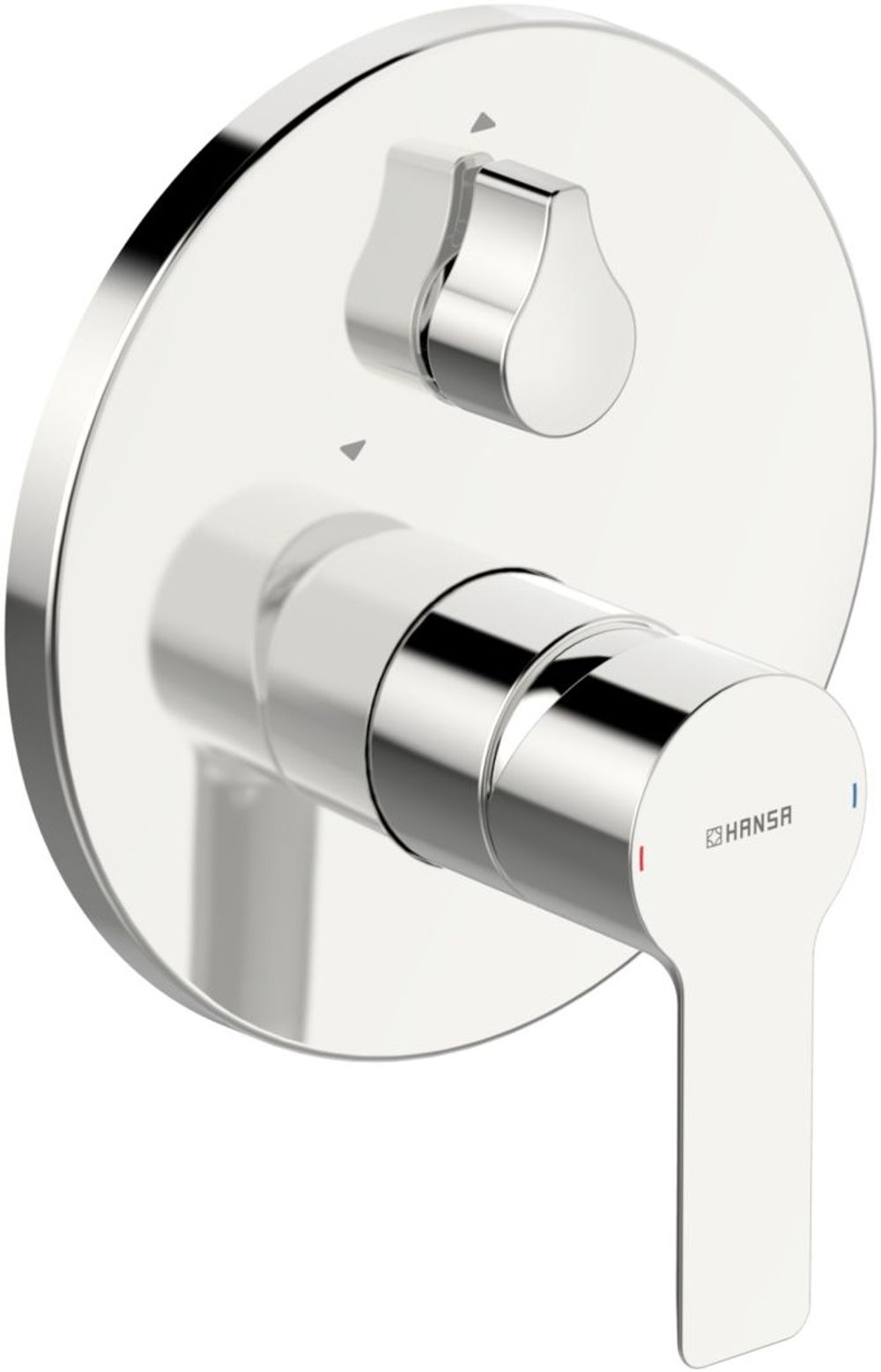 HANSA Einhebelmischer Fertigmontageset für Wanne/Brause HANSALIGNA 8385 Rosette rund mit Sicherungseinrichtung Chrom, 83853503