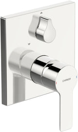 HANSA Einhebelmischer Fertigmontageset für Wanne/Brause HANSALIGNA 8385 Rosette eckig Chrom, 83859513