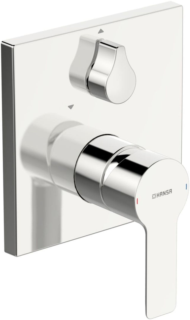 HANSA Einhebelmischer Fertigmontageset für Wanne/Brause HANSALIGNA 8385 Rosette eckig Chrom, 83859513
