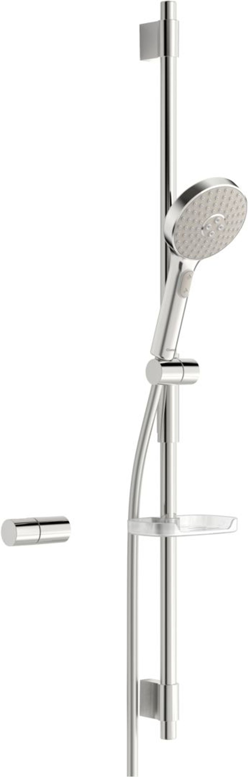HANSA Wandstangengarnitur HANSAACTIVEJET 8437 3-strahlig Chrom/Hellgrau, 84370130