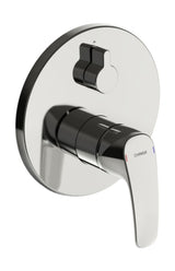 HANSA Einhebelmischer Fertigmontageset für Wanne/Brause HANSAPINTO 8526 Rosette rund Chrom, 85269183