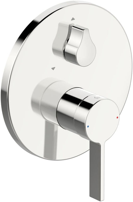 HANSA Einhebelmischer Fertigmontageset für Wanne/Brause HANSALOFT 8772 Rosette rund mit Sicherungseinrichtung Chrom, 87723003