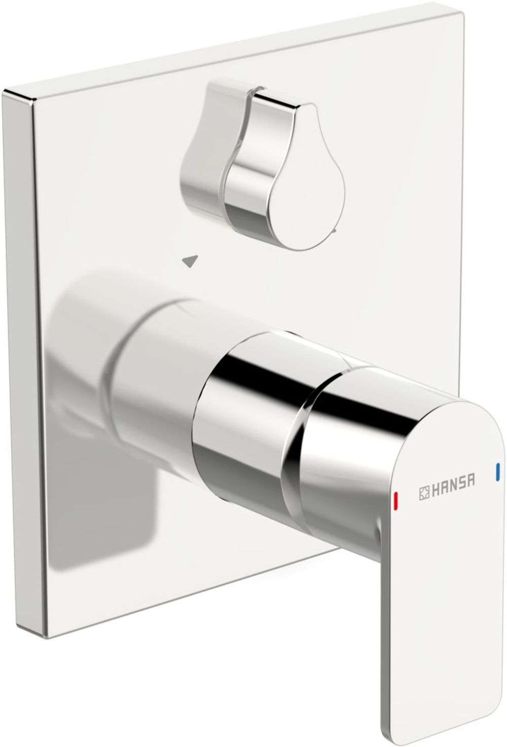 HANSA Einhebelmischer Fertigmontageset für Wanne/Brause HANSASTELA 8784 Rosette eckig mit Sicherungseinrichtung Chrom, 87843073