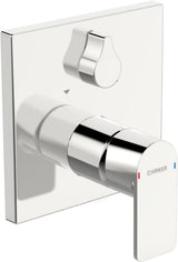 HANSA Einhebelmischer Fertigmontageset für Wanne/Brause HANSASTELA 8784 Rosette eckig mit Sicherungseinrichtung Chrom, 87843073