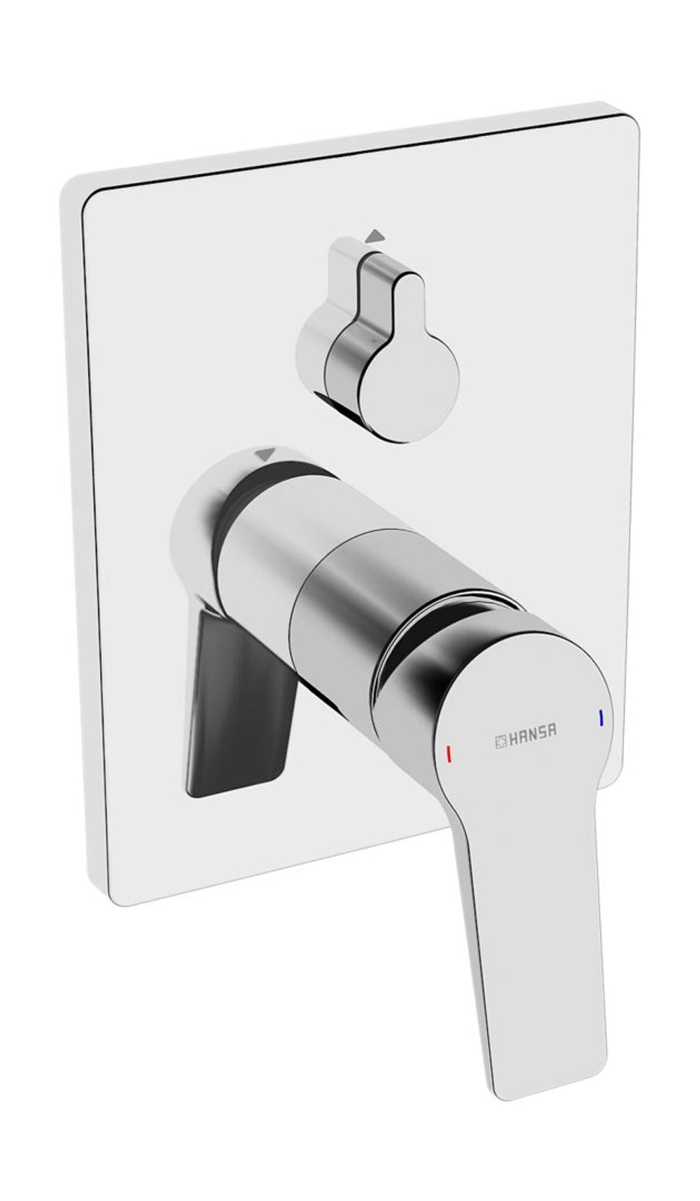 HANSA Einhebelmischer Fertigmontageset für Wanne/Brause HANSATWIST 8984 Rosette eckig mit Sicherungseinrichtung Chrom, 89843083