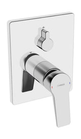 HANSA Einhebelmischer Fertigmontageset für Wanne/Brause HANSATWIST 8984 Rosette eckig Chrom, 89849083