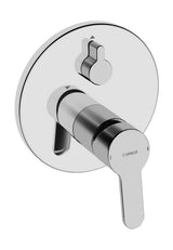HANSA Einhebelmischer Fertigmontageset für Wanne/Brause HANSAPRIMO 8990 Rosette rund mit Sicherungseinrichtung Chrom, 89903003