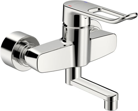 HANSA Einhebelmischer Waschtischbatterie HANSACLINICA 0152 Bügelhebel Bedienungshebel lang Ausladung 177 mm DN15 Chrom, 01526286