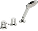 HANSA Einhebelmischer Fertigmontageset für Wanne/Brause HANSARONDA 0341 Rosette rund 3-strahlig 72 mm Chrom, 03419473