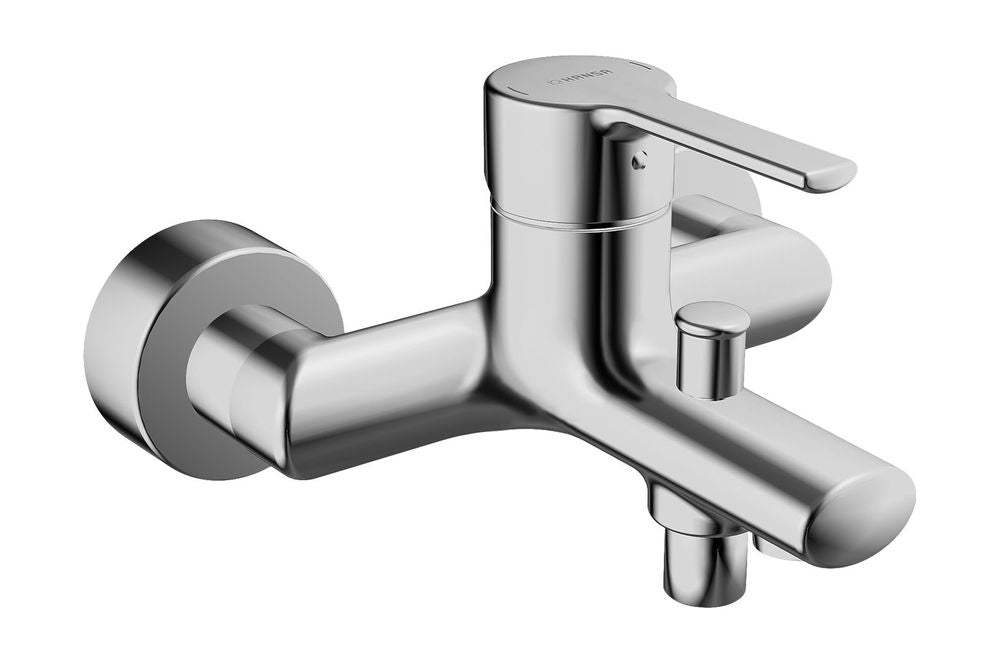 HANSA Einhebelmischer Wafü und Brausebatterie HANSARONDA 0374 Ausladung 163 mm DN15 Chrom, 03742173