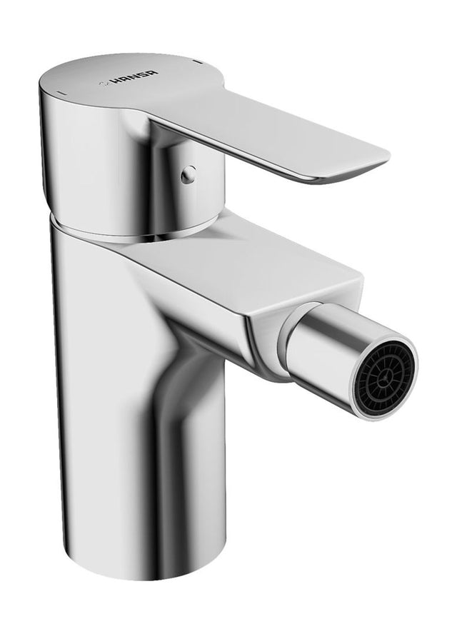 HANSA Einhebelmischer Bidetbatterie HANSALIGNA 0606 Zugstangenablaufgarnitur Ausladung 100 mm DN15 Chrom, 06063203