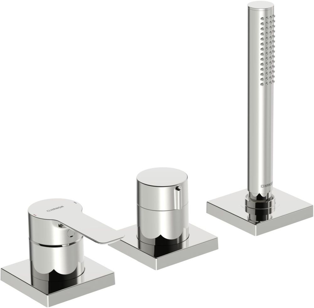 HANSA Einhebelmischer Fertigmontageset für Wanne/Brause HANSALIGNA 0643 1-strahlig 75x75 mm Chrom, 06439493