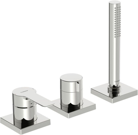 HANSA Einhebelmischer Fertigmontageset für Wanne/Brause HANSALIGNA 0643 1-strahlig 75x75 mm Chrom, 06439493