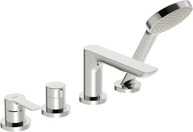 HANSA Einhebelmischer Fertigmontageset für Wanne/Brause HANSALIGNA 0644 1-strahlig 72 mm Ausladung 180 mm Chrom, 06442473