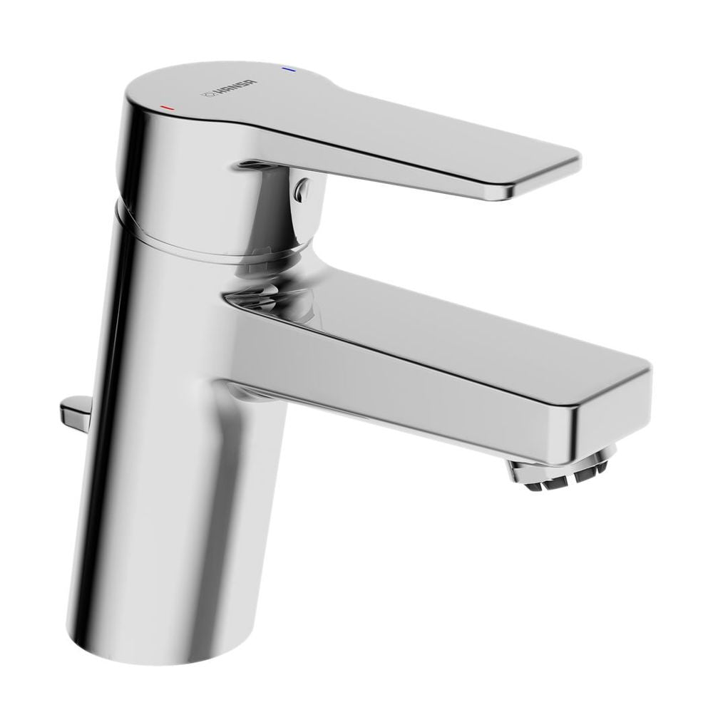HANSA Einhebelmischer Waschtischbatterie HANSATWIST 0913 Kupferrohr Zugstangenablaufgarnitur Ausladung 121 mm DN15 Chrom, 09131183