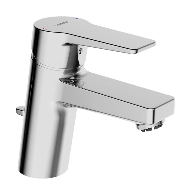 HANSA Einhebelmischer Waschtischbatterie HANSATWIST 0913 Kupferrohr Zugstangenablaufgarnitur Ausladung 121 mm DN15 Chrom, 09131183