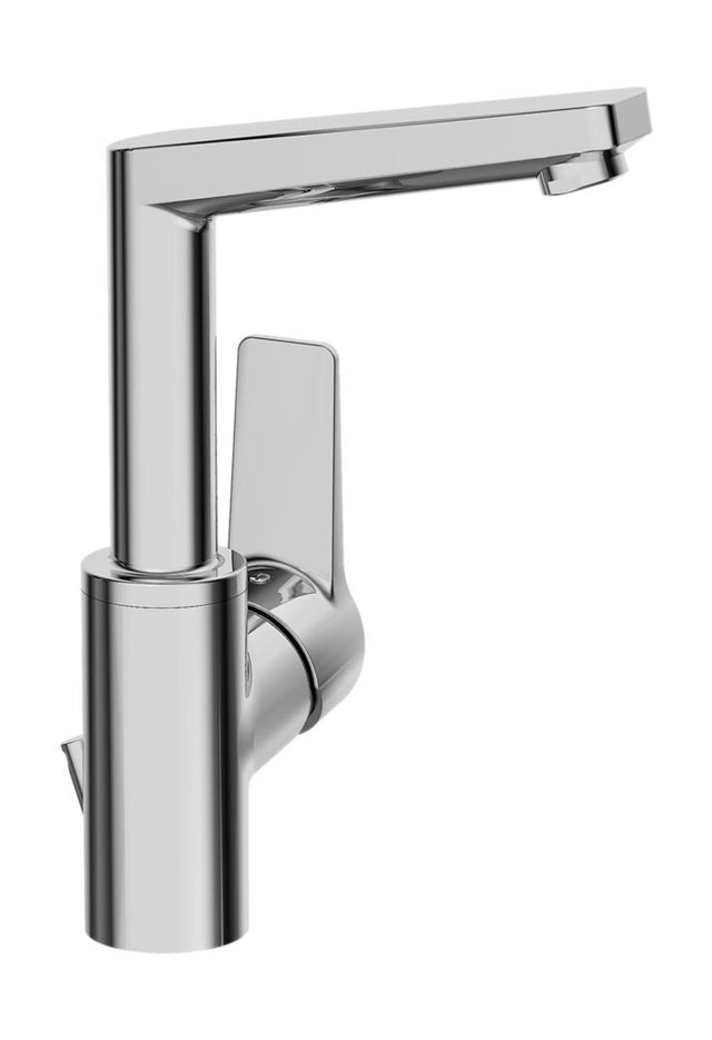 HANSA Einhebelmischer Waschtischbatterie HANSATWIST 0954 Zugstangenablaufgarnitur Ausladung 130 mm DN15 Chrom, 09542203