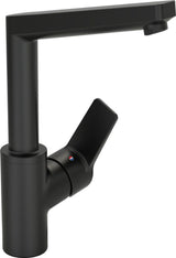HANSA Einhebelmischer Waschtischbatterie HANSATWIST 0955 Ausladung 130 mm DN15 Matt-Schwarz, 0955220333