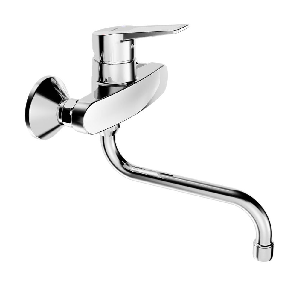 HANSA Einhebelmischer Küchenarmatur HANSATWIST 0969 Ausladung 232 mm DN15 Chrom, 09692193