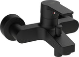 HANSA Einhebelmischer Wannenfüll- und Brausebatterie HANSATWIST 0974 Ausladung 162 mm DN15 Matt-Schwarz, 0974218333