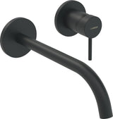 HANSA Einhebelmischer Fertigset für Waschtisch-Batterie HANSAPUBLIC 5793 Rosette rund Ausladung 225 mm Matt-Schwarz, 5793217133