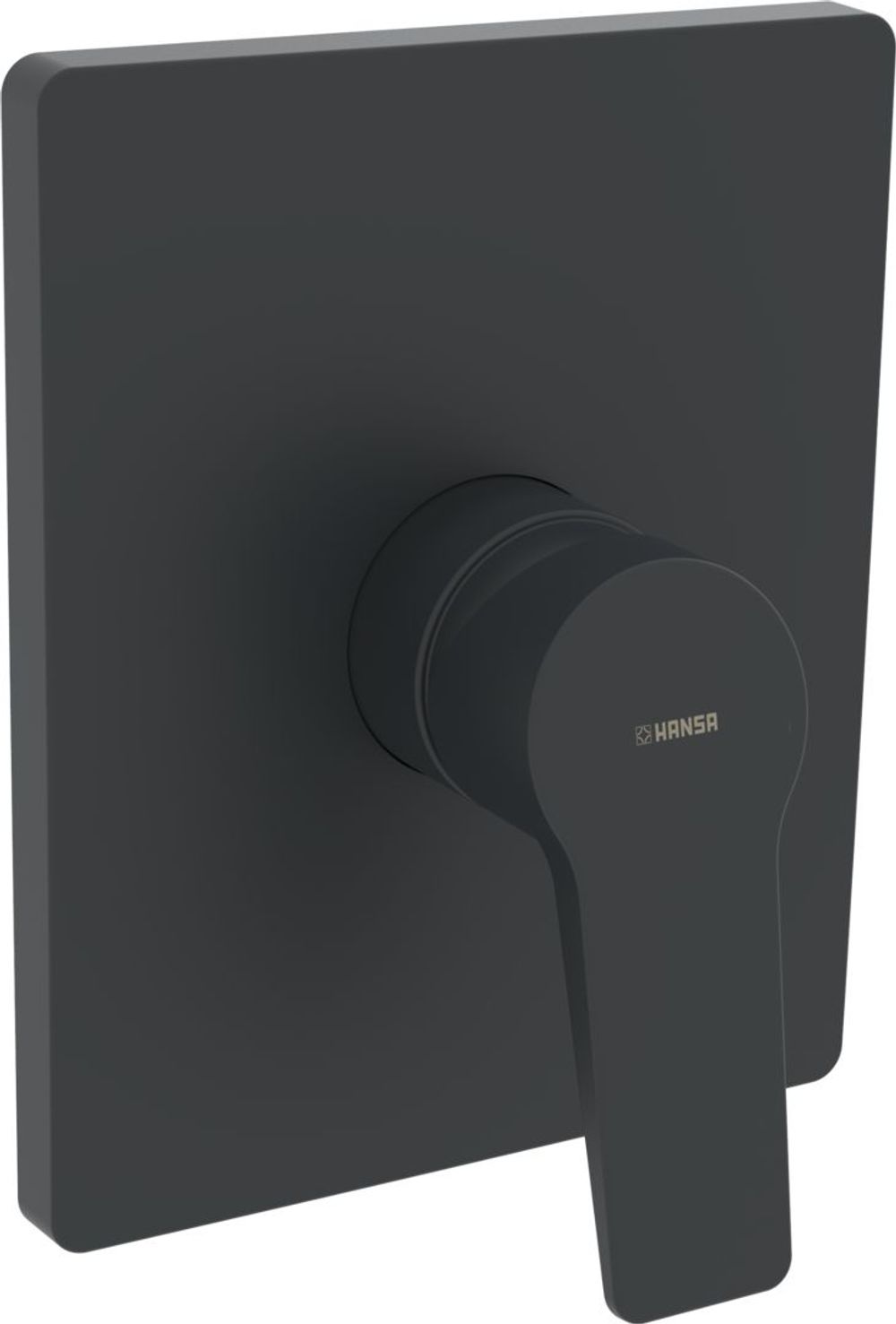 HANSA Einhebelmischer Fertigset für Brause-Batterie HANSATWIST 8985 Rosette eckig Matt-Schwarz, 8985908333