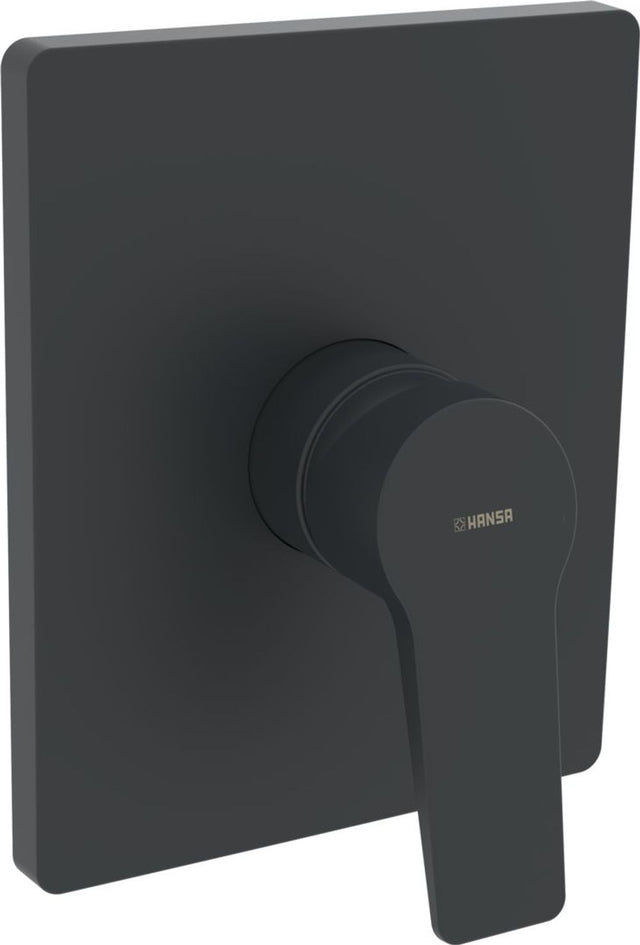 HANSA Einhebelmischer Fertigset für Brause-Batterie HANSATWIST 8985 Rosette eckig Matt-Schwarz, 8985908333