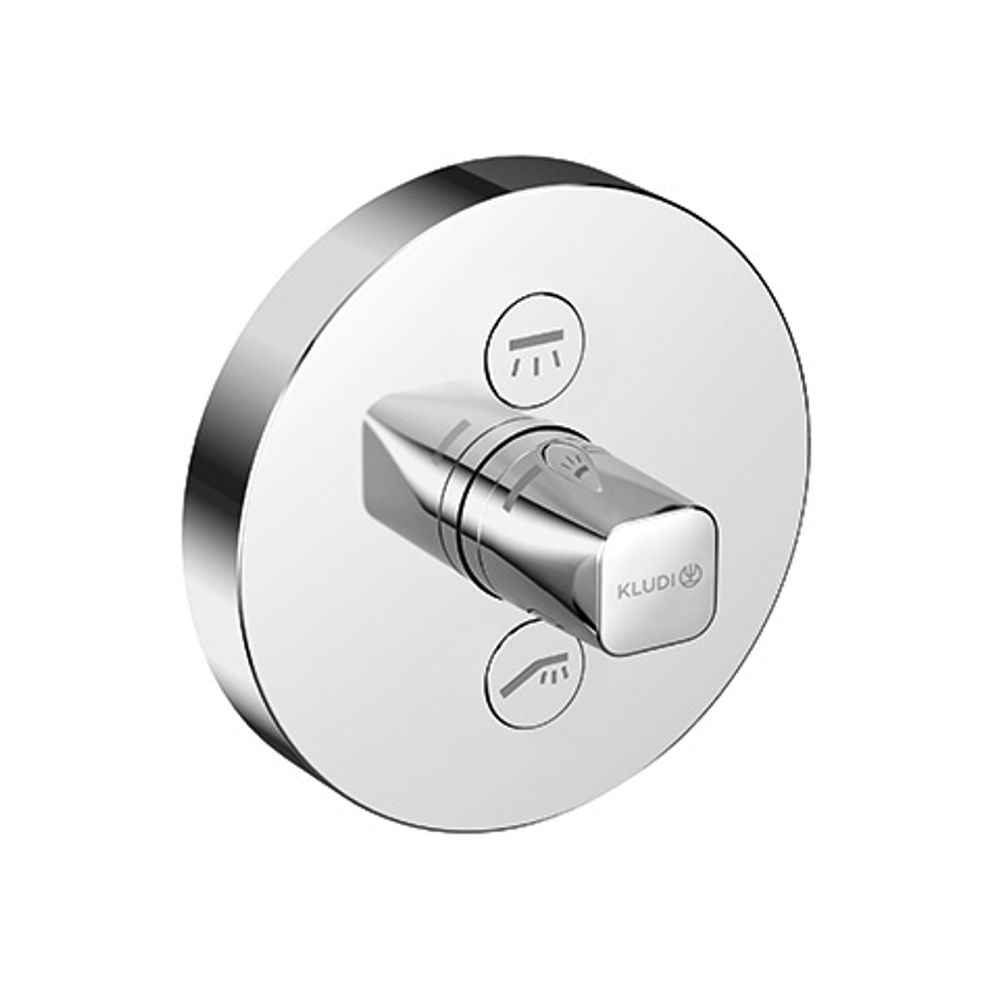KLUDI PUSH UP-Arm. mit Rotationskartusche mit Drucktaste für 2 Verbraucher, rund chrom, 387120538