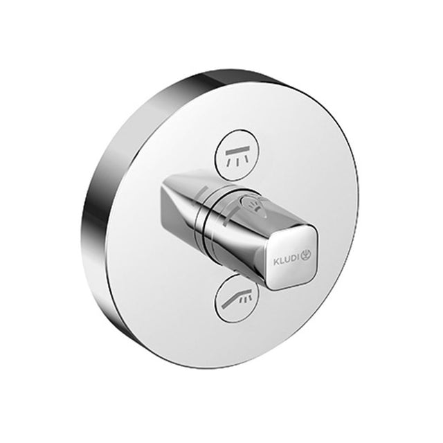 KLUDI PUSH UP-Arm. mit Rotationskartusche mit Drucktaste für 2 Verbraucher, rund chrom, 387120538