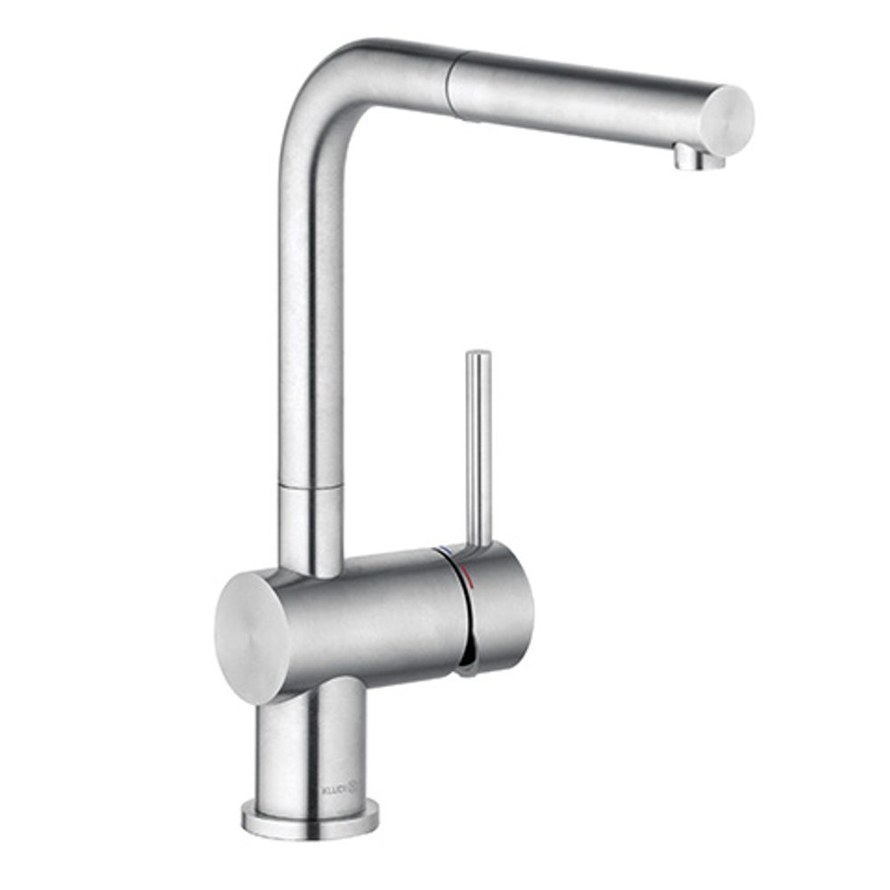 KLUDI L STEEL Spültisch-Einhandmischer herausziehbarer Auslauf Edelstahl, 45851F877