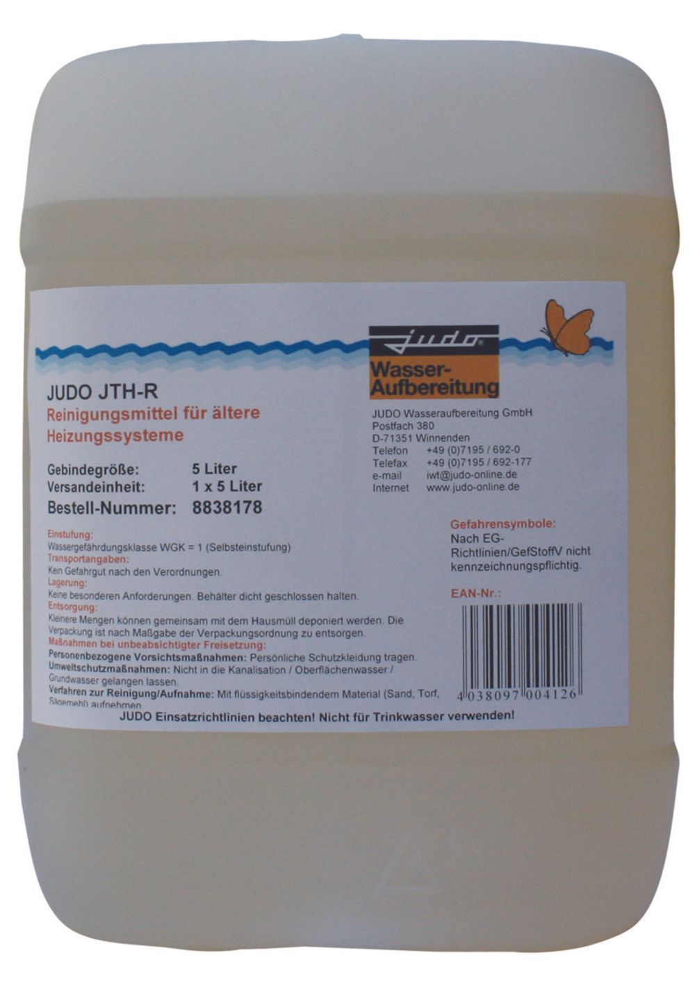 JUDO Reinigungslösung - JTH-R 5 l, 8838178