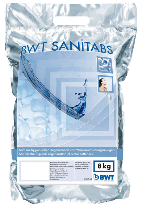BWT Regeneriermittel Sanitabs 8 kg Siedesalz DIN 19604, 8 kg, 94241