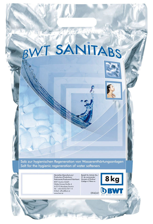 BWT Regeneriermittel Sanitabs 8 kg Siedesalz DIN 19604, 8 kg, 94241